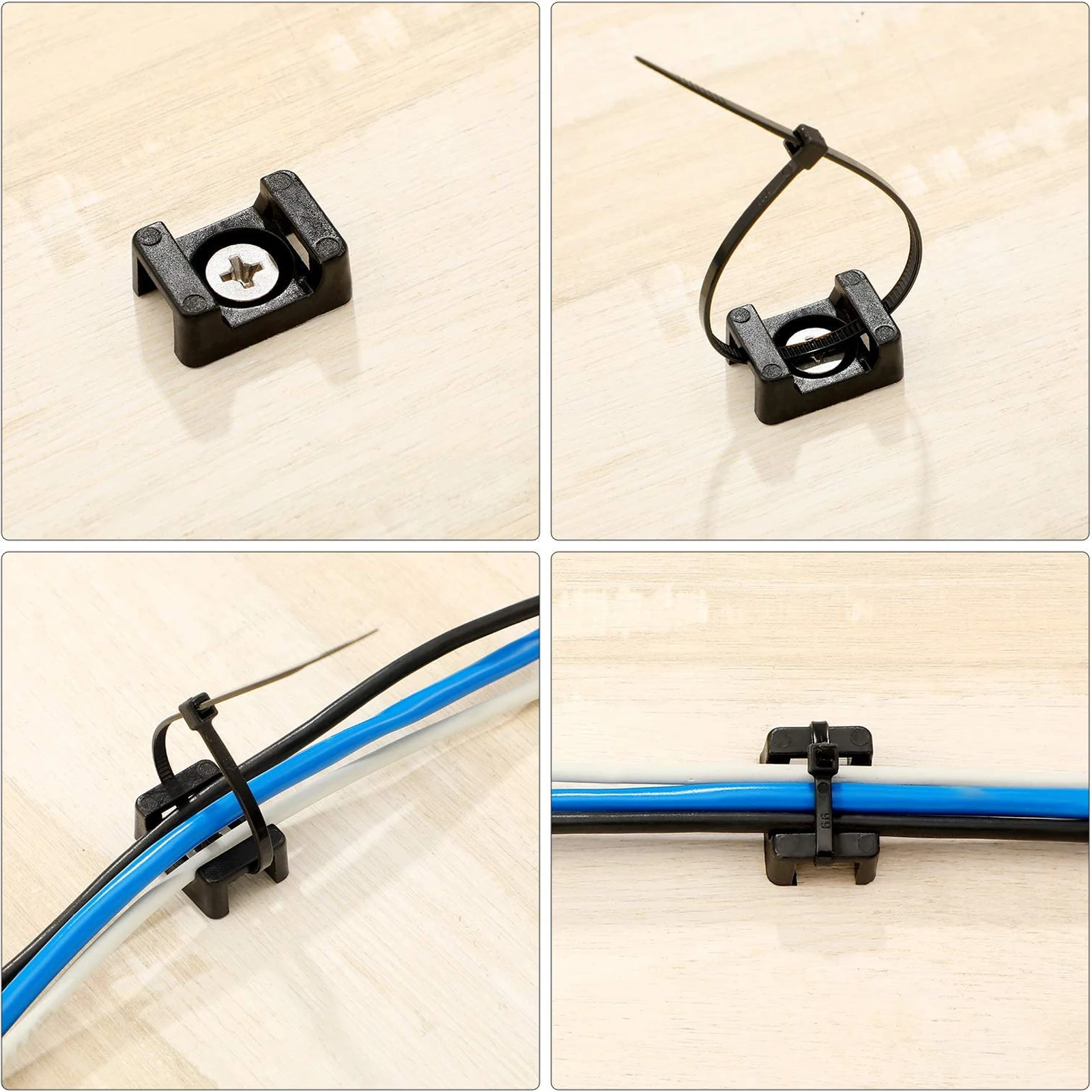 

100pcs Plastic Wire Fixing Holder Nylon Screw Fastening Clip Saddle-Shaped Mounting Seat For Fixing Screw Mount Saddle Cable Tie
