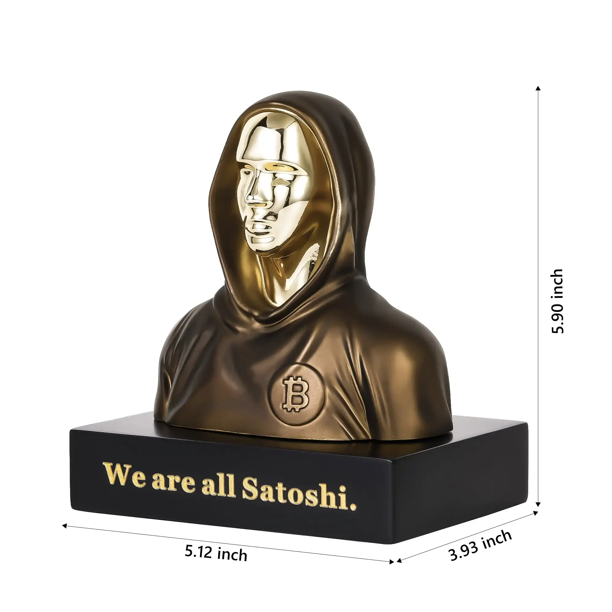 Statue en résine Satoshi NakamPain, 6 figurines de crypto-monnaie, finition bronze, fait à la main, BTC Bitcoin