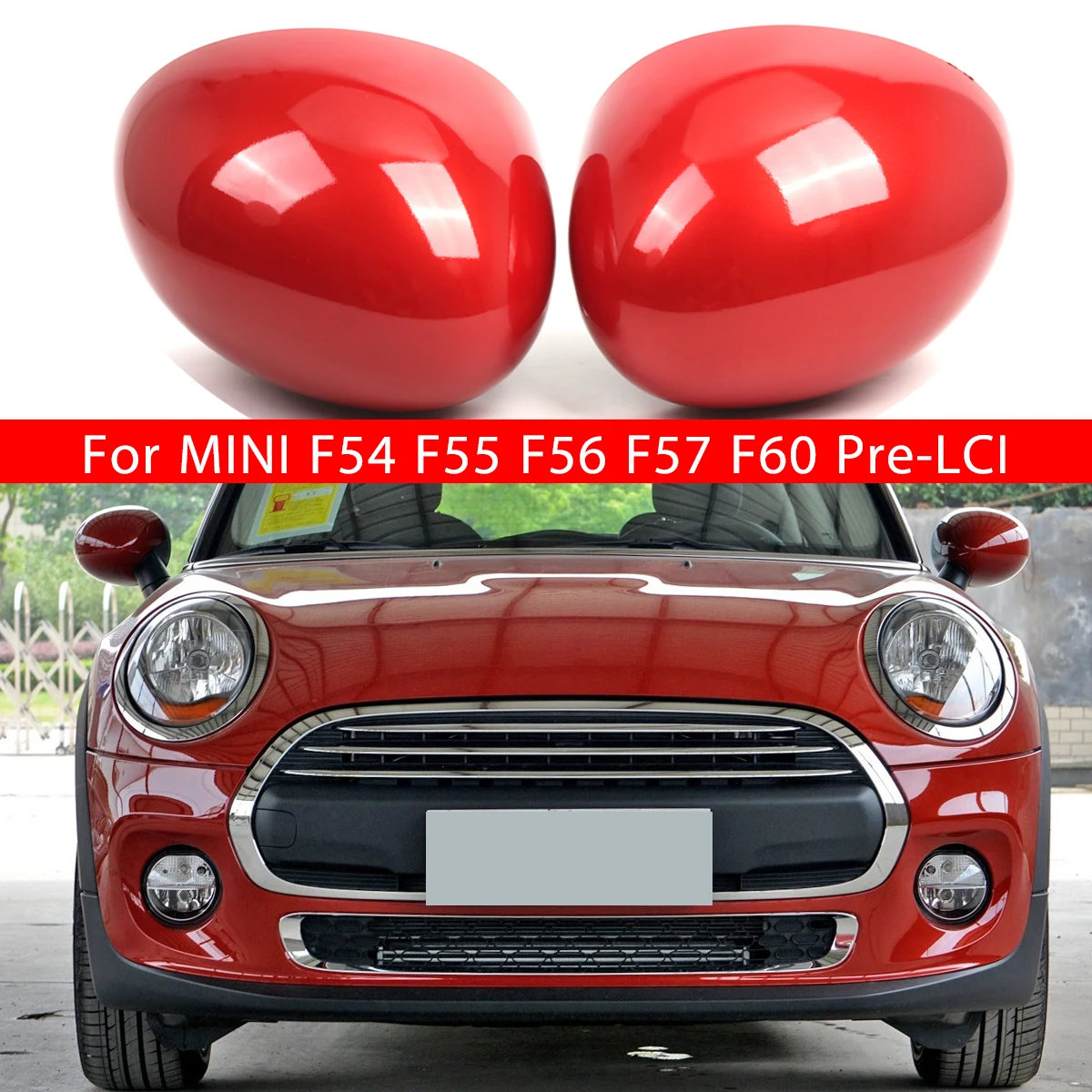 

Красный корпус автомобильного зеркала заднего вида 51167401229 51167401230 для Mini Cooper F54 F55 F56 F60 14-19, крышка внешнего зеркала заднего вида с левым рулем