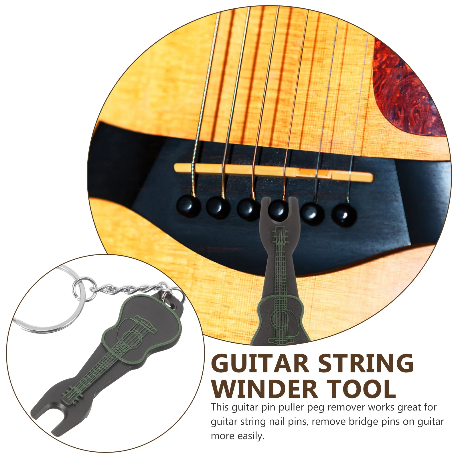 

4pcs Guitar String Winder Tool Plastic Bridge Pin Remover Peg Puller for Acoustic Guitar Accessories Lightweight Portable