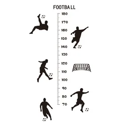 Football Boy Height Ruler Stickers on the Door Wall Rooms Decoration Wallpaper for Home Kindergarten Kids Growth Chart Art Mural