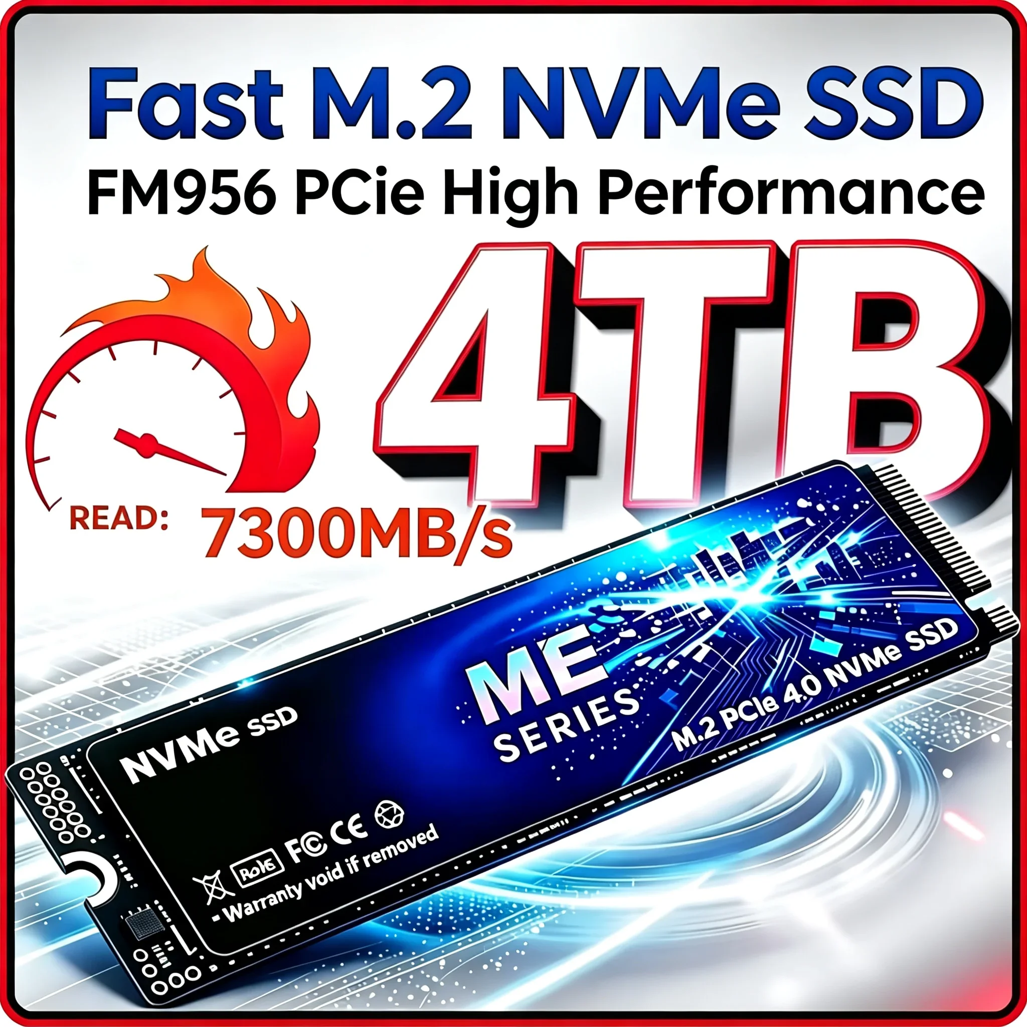 High Speed 7300MBs PCIe4.0 M.2 ME SSD NVMe TLC 3D Internal SSD 1TB 2TB 4TB Storage Upgrade Disk For PC Desktop Note