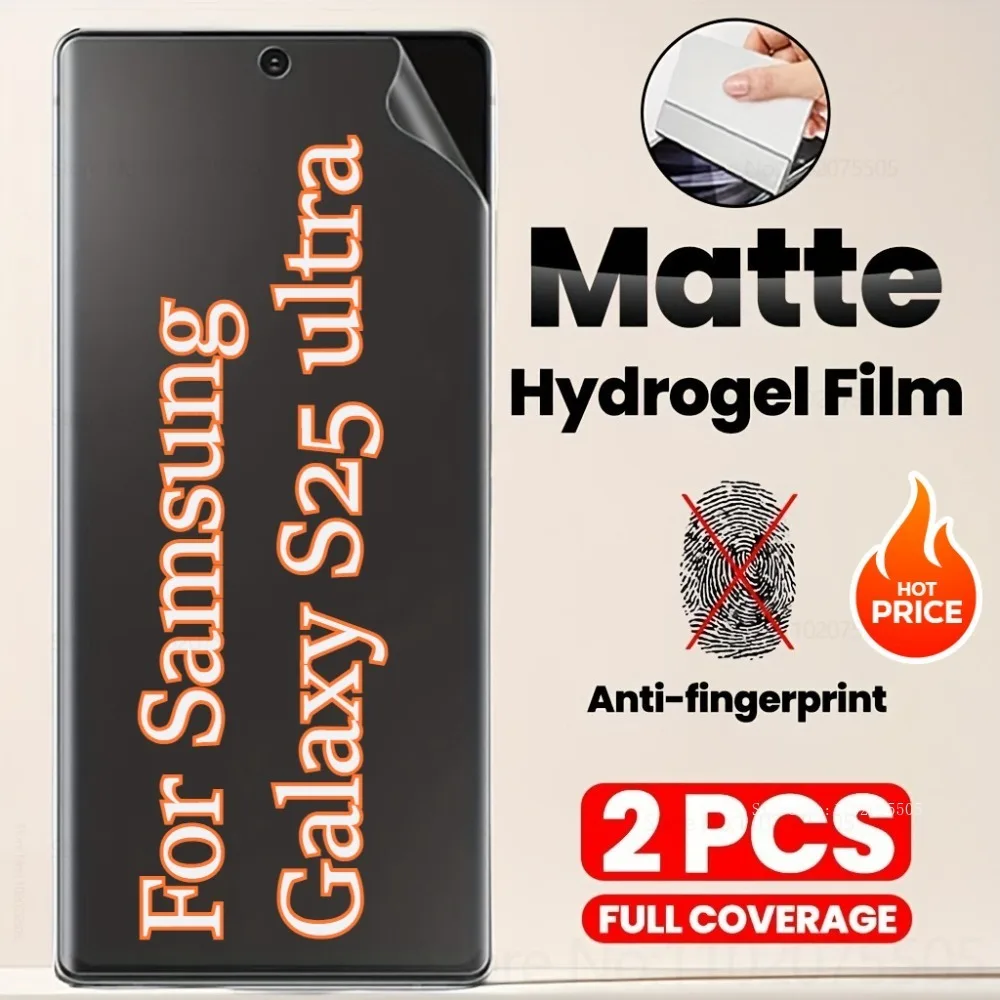 

2Pack Matte Water Gel Films for Samsung Galaxy S25/S23/S24 Ultra Anti-Fingerprint Hydrogel Film S20FE S21/S10/S22Plus Anti-Glare