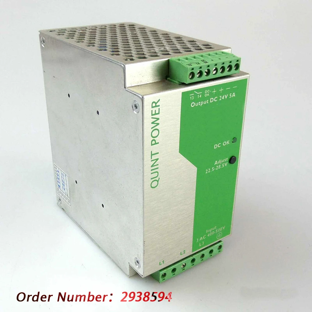 2938594 QUINT-PS-3X400-500AC/24DC/5 QUINT 24VDC/5A Switching Power Supply Fast Ship Works Perfectly For Phoenix