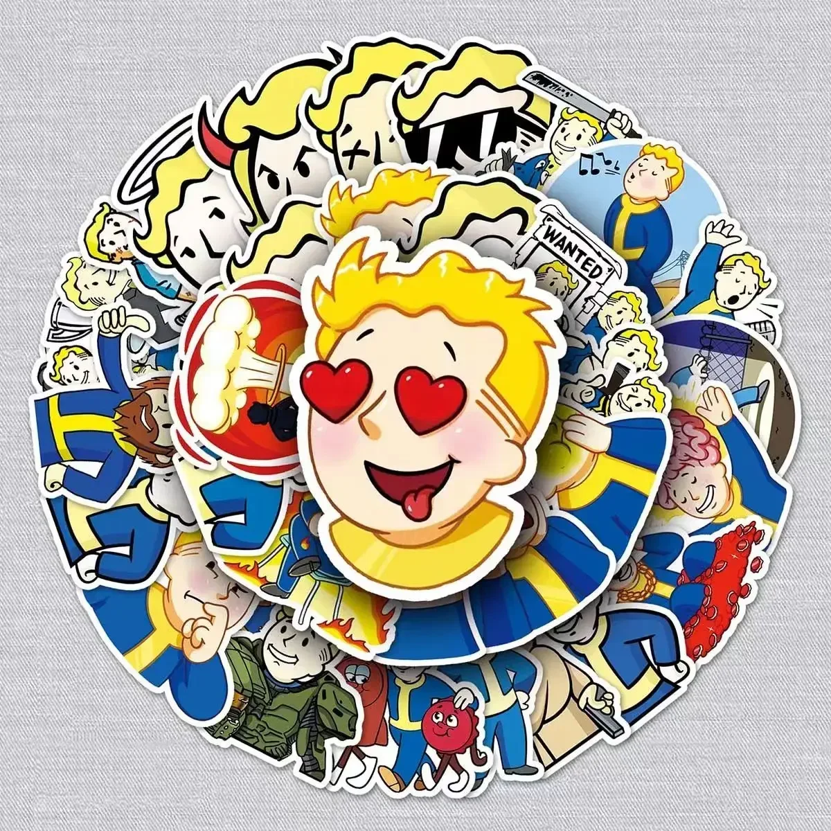 60pcs cartoon game cartoon series fallout shelter Sticker Case cancelleria decalcomania impermeabile album fotografico Graffiti toy Gift