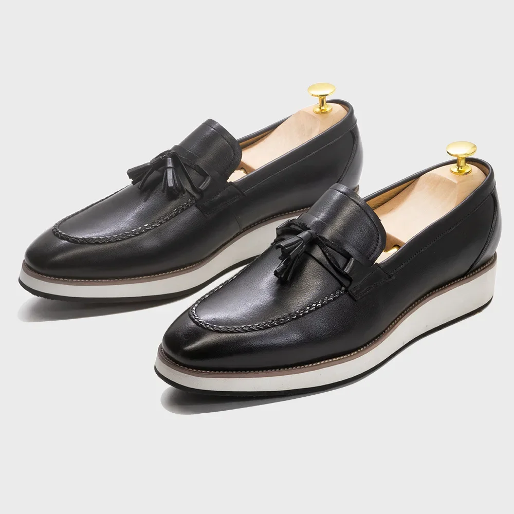 

CLAIAMI High Quality Genuine Leather Loafers Men Retro Slip-on Business Shoes for Men Luxury Sneakers Comfortable Shoes Zapatos