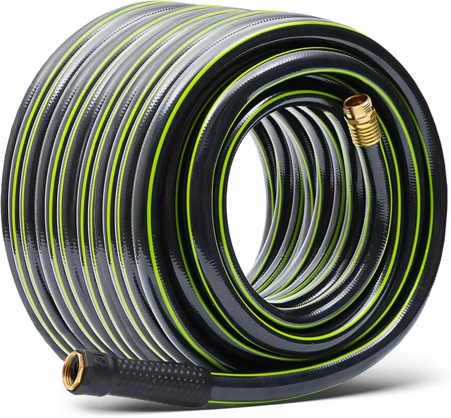 

100ft No-Kink Garden Hose 5/8in - Flexible, Leakproof, Heavy Duty PVC with Brass Fittings for Yard & Car Wash