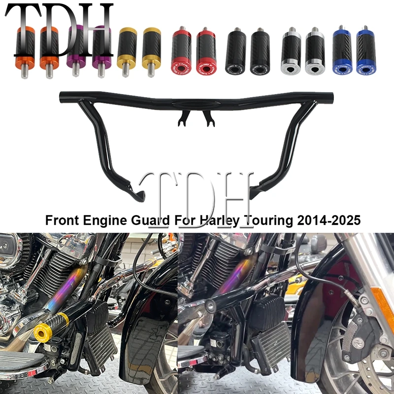 

Engine Guard Front Crash Bar Highway Protector Slider For Harley Road Glide Ultra Custom FLTRX FLTRU FLTRK FLTRXS FLTRX FLTR 14-