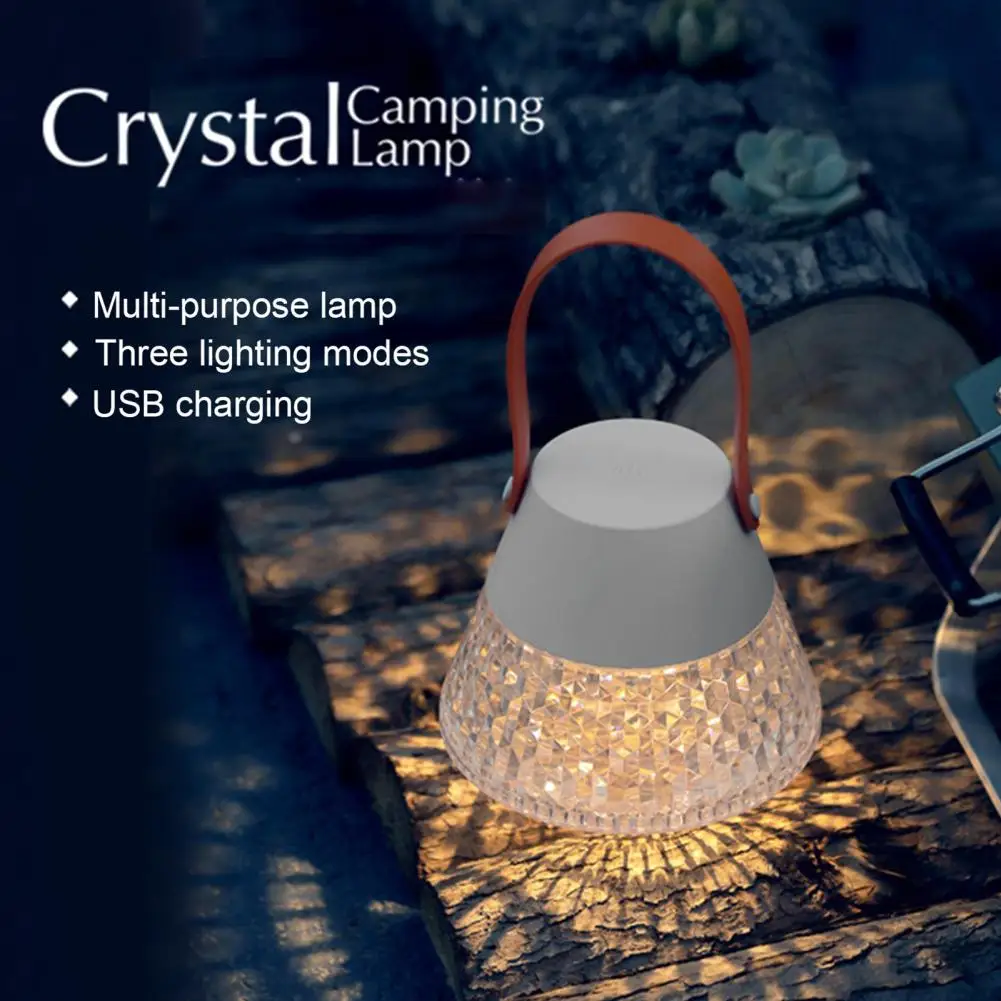 LED Camping Lantern Crystal Lampshade Hollow Shadow Outdoor Camping Glamping Lantern Light Atmosphere Lampshade Lantern Parts