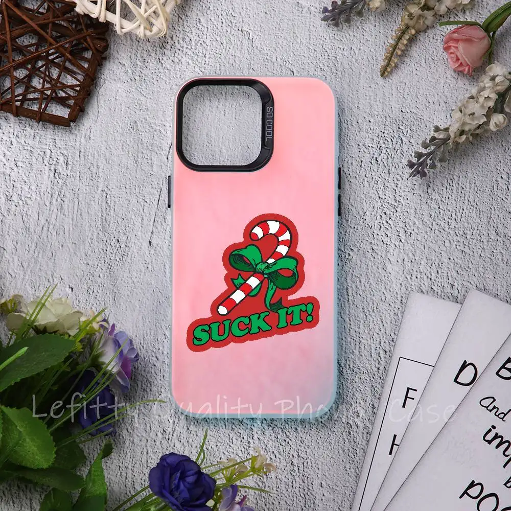 Engraçado presentes de natal caso de telefone para iphone 16 15 14 13 12 11 pro max fosco aurora multicolorido laser metálico gradiente funda
