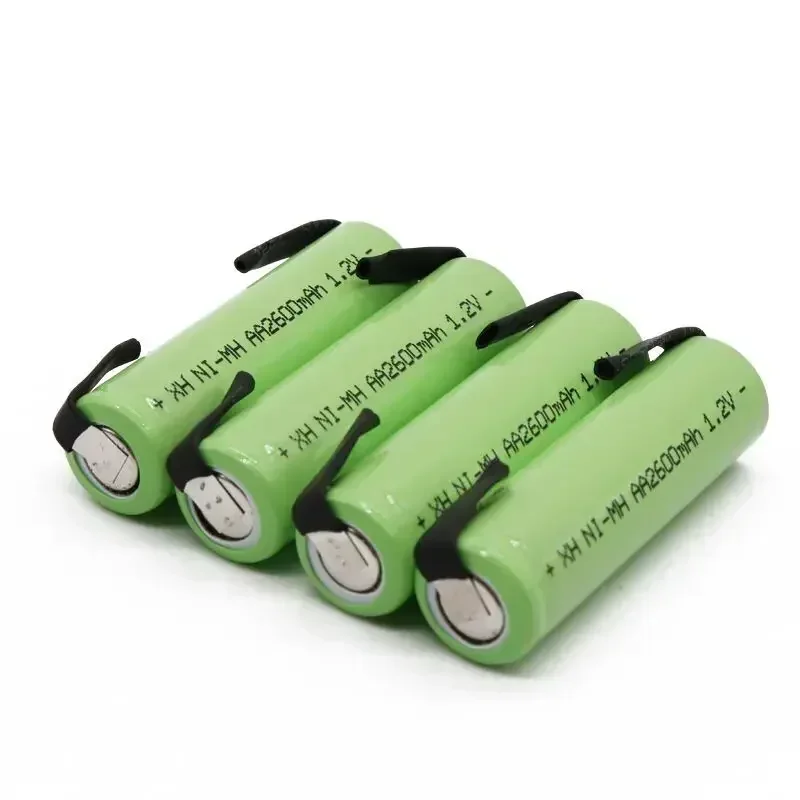 AA 1.2V 2600mAh Ni-MH Rechargeable Cell (Green Shell + Welding Tabs) - Ideal for Philips Electric Shavers, Razors, Toothbrushes
