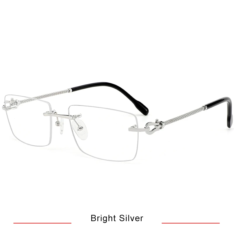 純チタンリムレスメガネフレーム男性超軽量スクエアカスタマイズ処方眼鏡男性スーパー品質眼鏡
