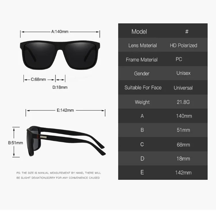 Mode Vintage Platz Polarisierte Sonnenbrille Männer Frauen Luxus Marke Designer männer Sonnenbrille Fahren Angeln UV400 Brillen Mann – Detail 5
