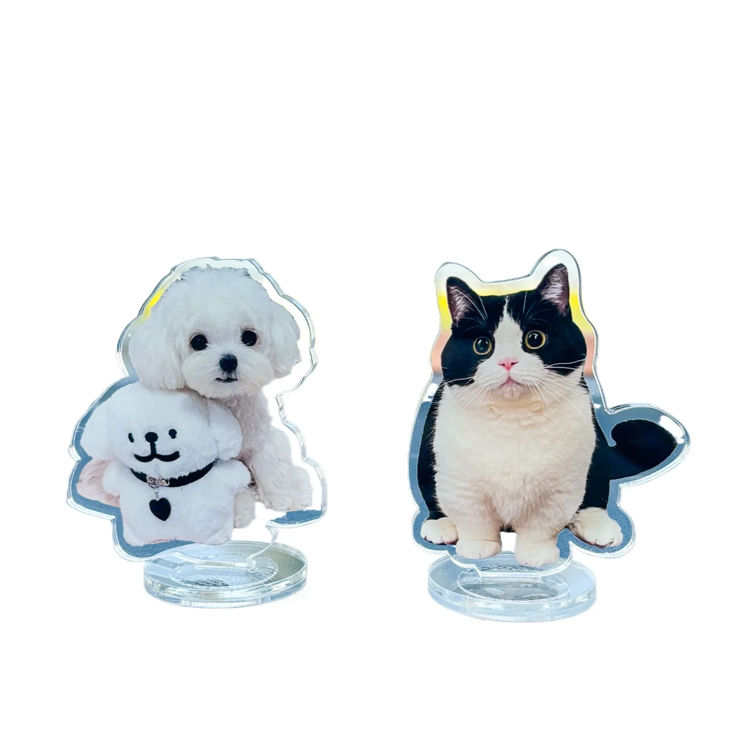 Custom Photo Acrylic Pet Stand, Personalized Dog Cat Anime Car Ornament, Desktop & Center Console Decor