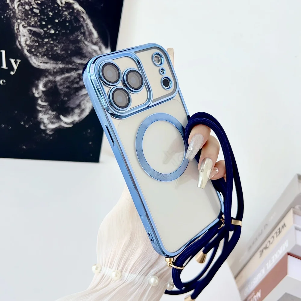 Magnetisches Crossbody-Lanyard-Band für Magsafe, durchsichtige Handyhülle für iPhone 18 17 Pro Max 16 15 Plus 14 13 12 11, weiche Abdeckung – Detail 15