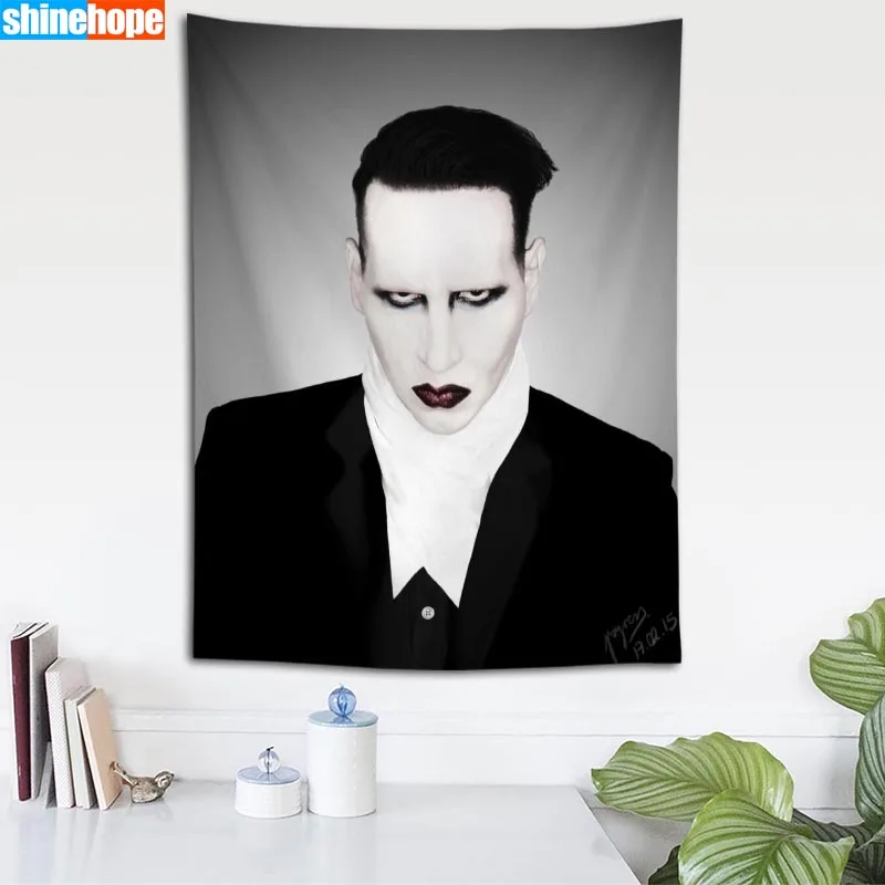 Marilyn Manson Tapestry Wall Hanging Wall Tapestry Psychedelic Farmhouse Decor Dorm Room Wall Carpet Wall Blanket