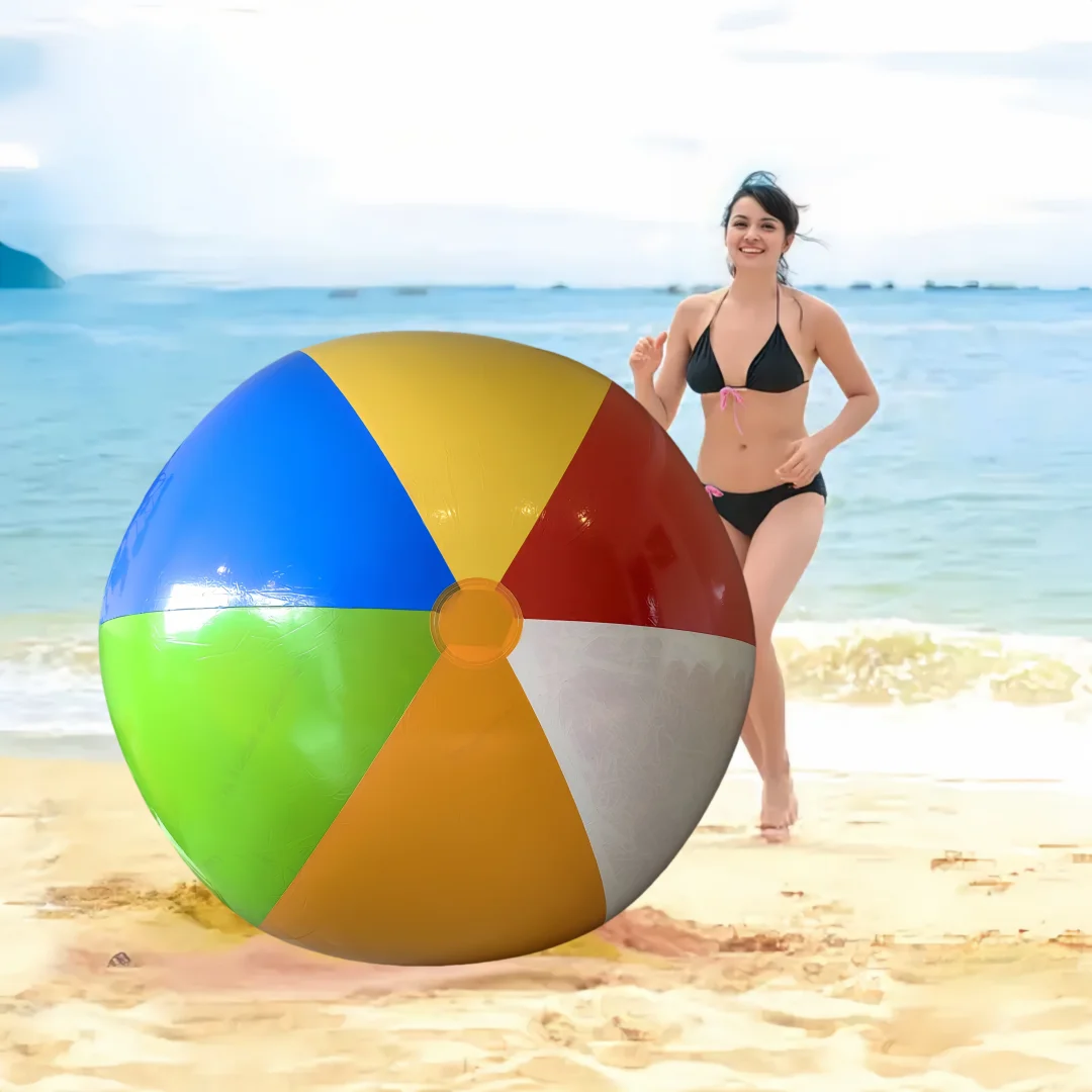 59inch Giant inflatable Beach Ball Outdoor Games Fun Toys Water Toys Thickened PVC Inflatable Lawn Ball School Group Game Toys