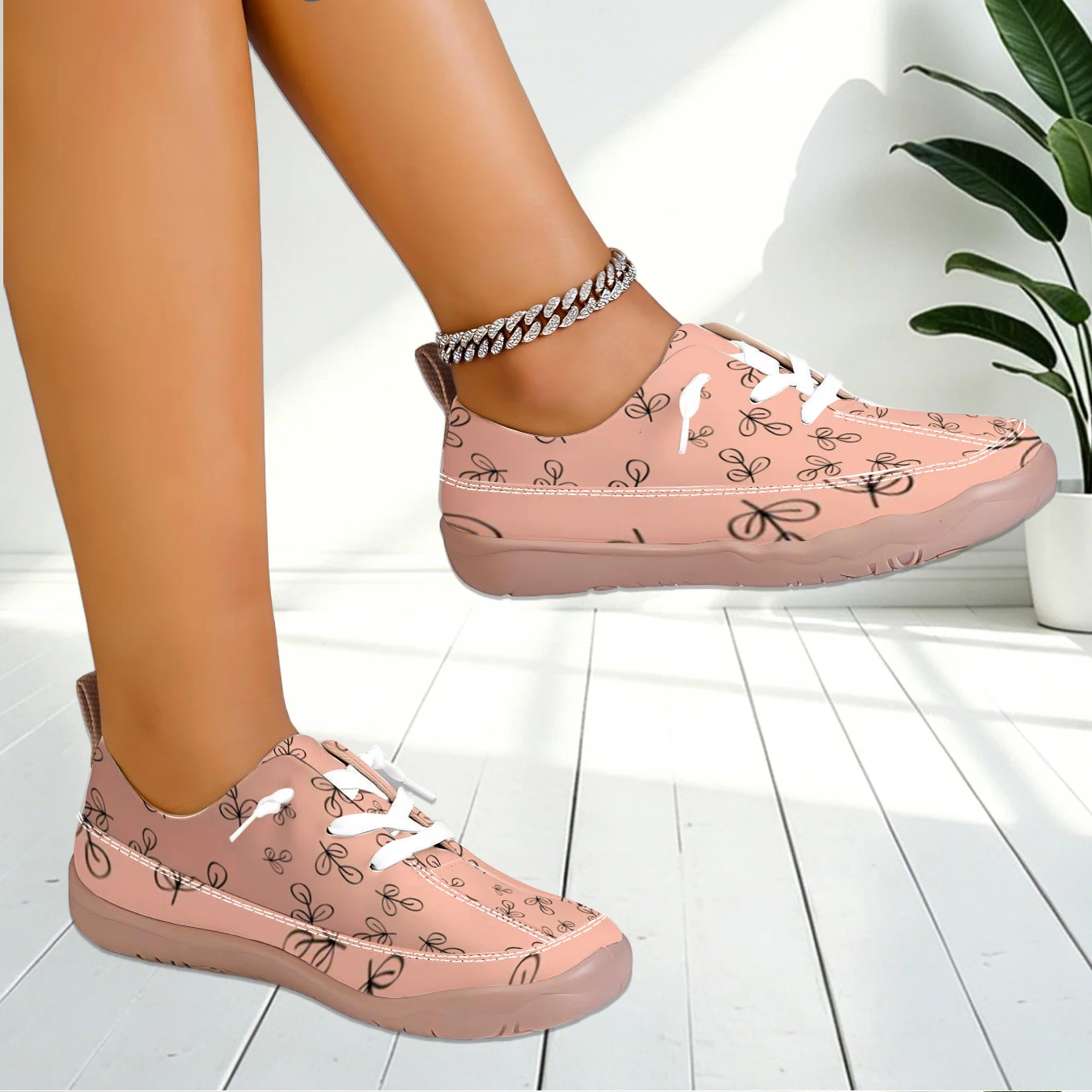 Women Butterfly Print Wide Toe Low Top Sneakers Comfort Shoes For Long Standing Outdoor Walking