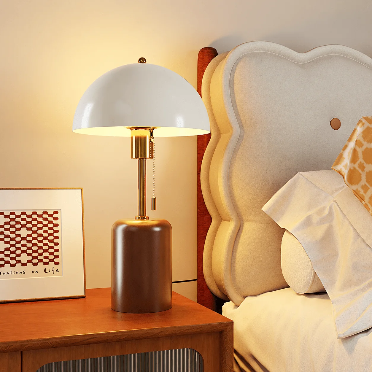 Persun French retro medieval table lamp American solid wood bedroom senior bedside lamp Hotel bedroom decorative lamps
