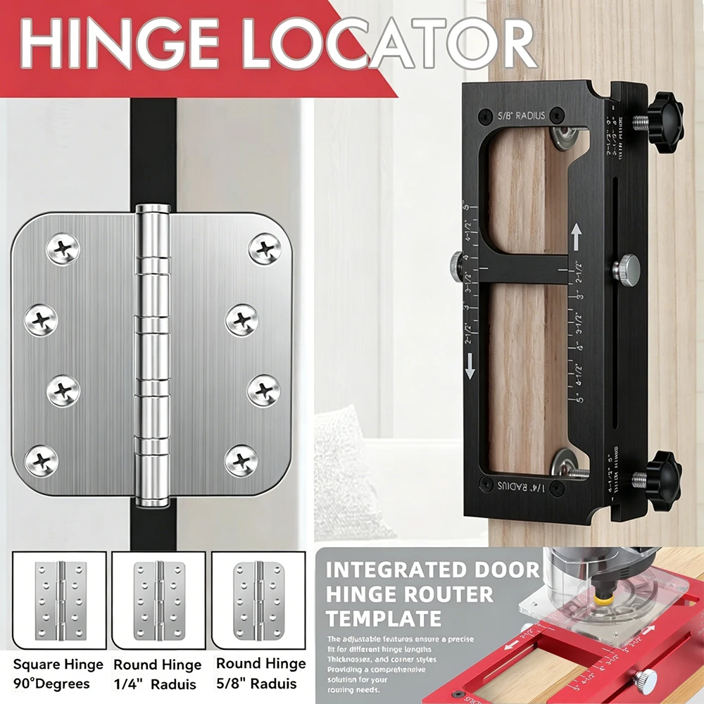 Aluminum Alloy Hinge Door Lock Drill Positioning Template Door Hinge Installation Kit / Mortiser Template