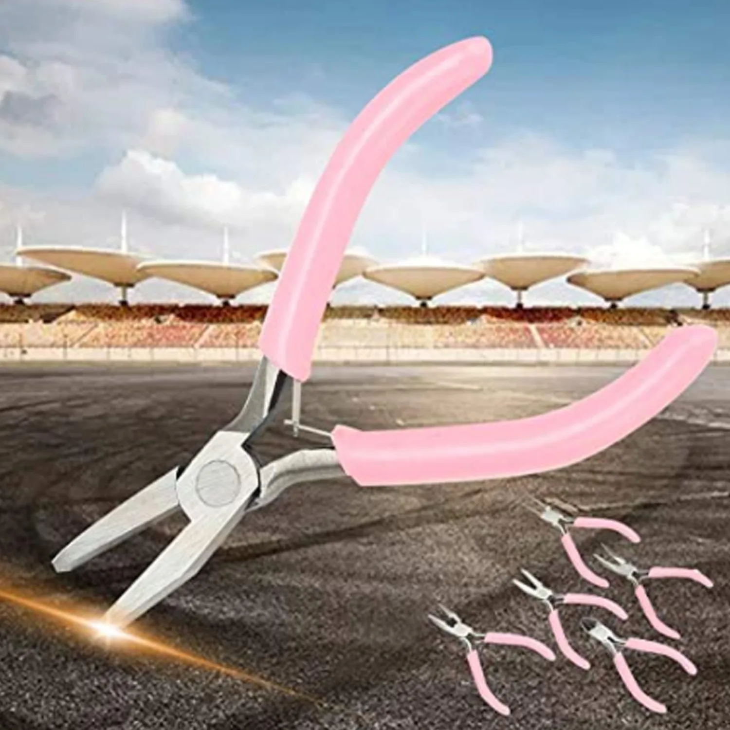 

ABVS 5 Piece Series Metal Pliers Set, Jewelry Craft Tool, Mini Pink Hand Tool Set, DIY Handmade Jewelry Making