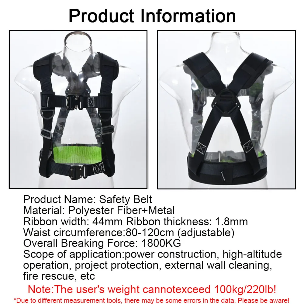3-point High Altitude Work Safety Harness Half Body Safety Belt Outdoor Electrician Construction Belt Body Protection Equipment
