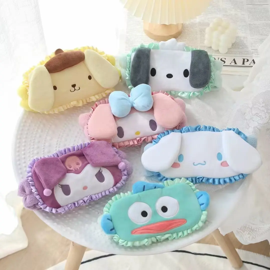 Sanrio Series Plush Headband Eye Mask Multipurpose My Melody Ugly Fish Cinnamoroll Pom Pom Purin Pochacco Plush Headband