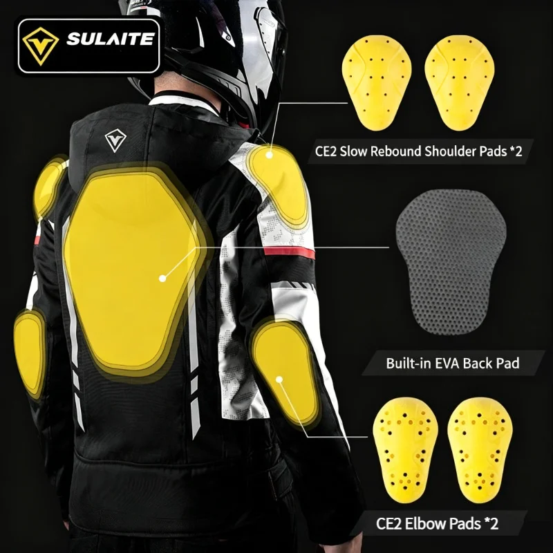 

Sulaite Motorcycle Riding Clothes Men Women Winter Warm and Anti Fall Rider Equipment Windproof and Protective Racing Jackets