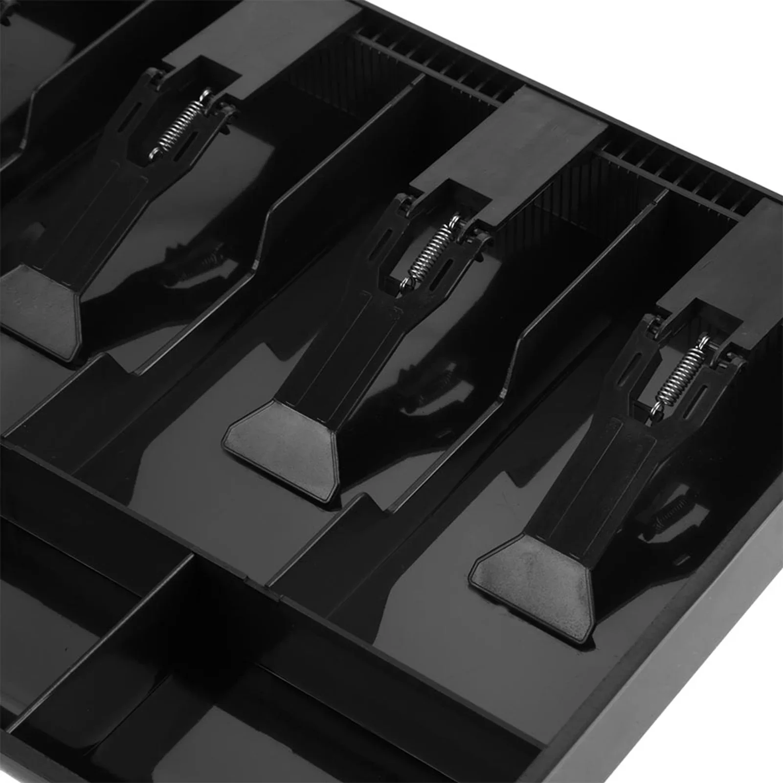 خمسة شبكات تسجيل درج النقود إدراج علبة النقود المعدنية أمين الصندوق مرتبة تخزين صندوق الأمان البلاستيك الأسود