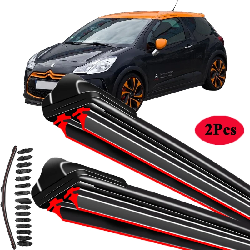 

For Cirtoen DS DS3 Hatchback 2009 2011 2012 2013 2015 2016 2017 2018 2019 Window Wipers Double Rubber Car Windshield Wipers