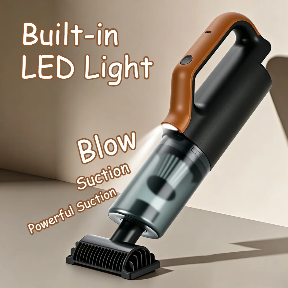 4-in-1 Handheld Cordless Vacuum Cleaner, Multifunctional Car Vacuum, Support Blow & Suction with LED Light for Home Car Cleaning