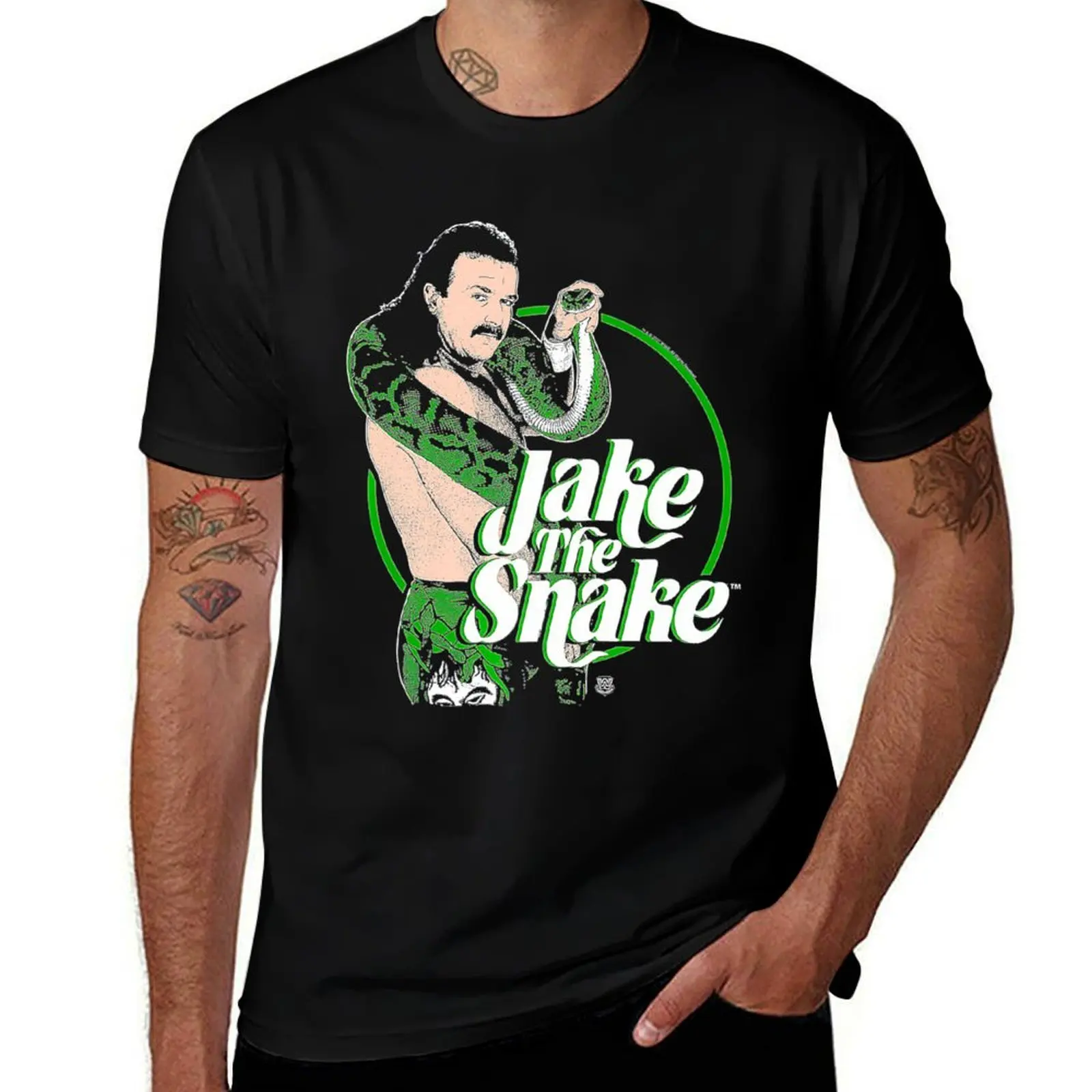 Jake The Snake Roberts with Logo T-Shirt Summer Holiday T-Shirt