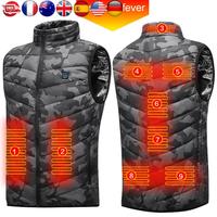 Unisex Electric Heated Jackets 9 Heating Areas Heated Vest Waistcoat Windproof Lightweight USB Charging for Winter Sports Hiking
