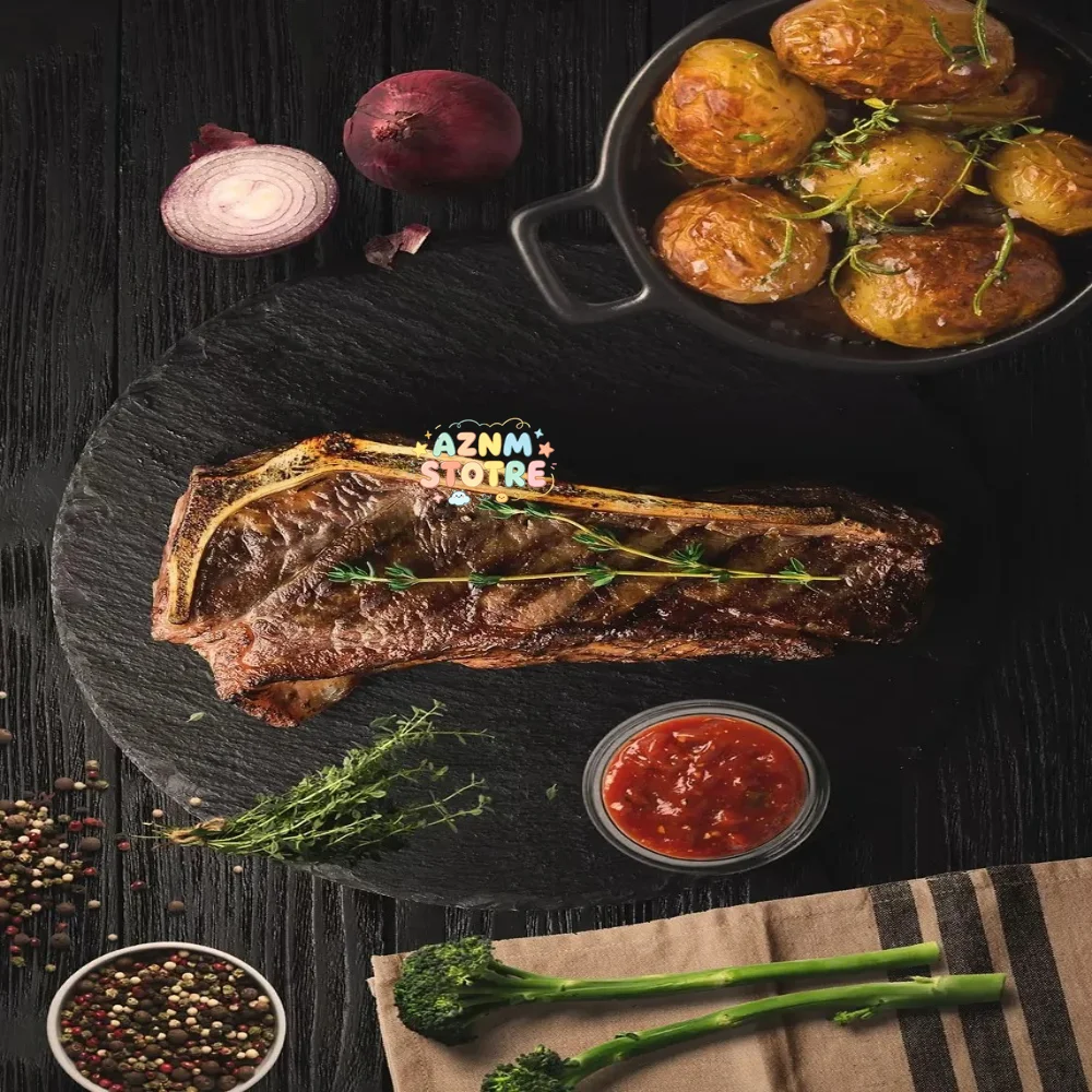 Delicious Grilled Tomahawk Steak Posters Retro Meat Cuts Steak Guide BBQ Prints Canvas Painting Wall Pictures Home Kitchen De