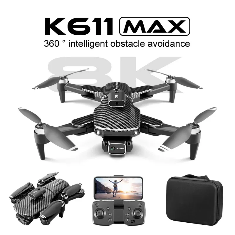 2024 K611 MAX Drone 8K Dual-camera Profissional Brushless Obstacle Avoidance Optical Flow Positioning Folding Aerial FPV Drone