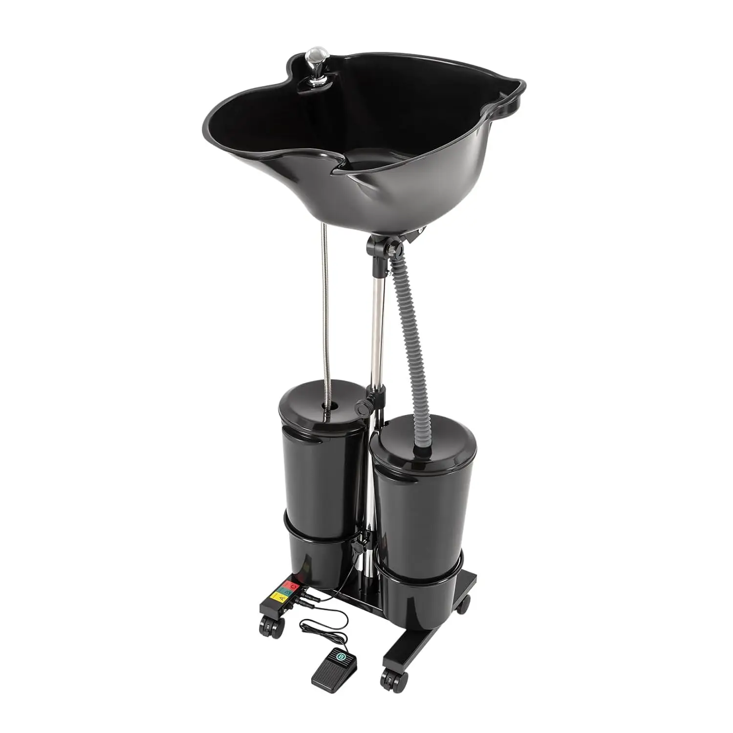 Portable Shampoo Bowl with Electric Pump, Height Adjustable Hair Washing Station for Home & Barber, Dual-Bucket Sink, Customized