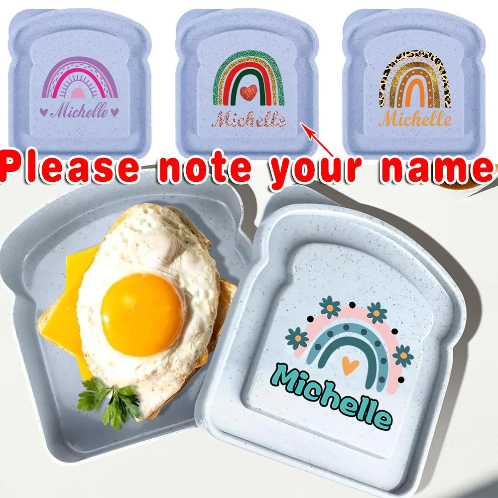 

Customized Name Portable Toast Sandwich Box Bread Freshness Preservation Bento Container Lunch Bag Outdoor Picnic Meal Organizer