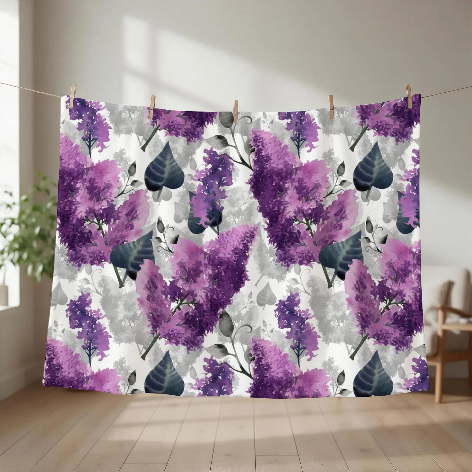 Lilac Throw Blanket couch cozy soft plush fuzzy picnic outdoor blanket
