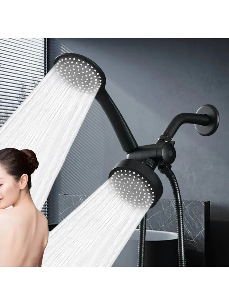 

Ручной душевой набор 2 в 1 с кронштейном, трехходовым распределителем воды и взрывозащищенным шлангом — круглый небольшой набор насадок для душа