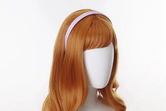 Perruque Synthétique Bouclée Orange pour Costume de Cosplay, Cheveux Longs, Fibre 02/10/2018, Bandeau, Bonnet