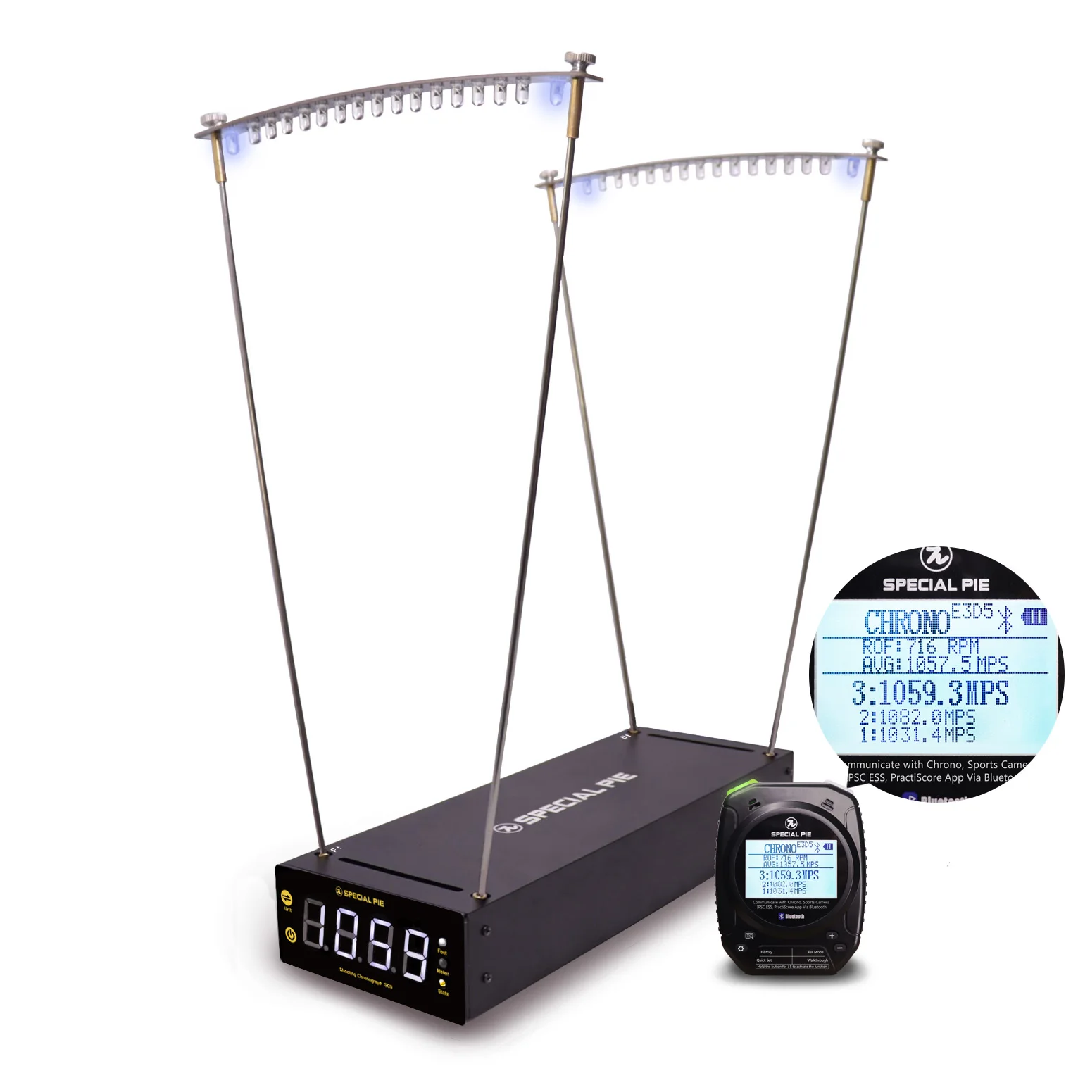 Professional Velocimetry Slingshot Speed Measurement Tool Indoor Outdoor Aluminum Alloy Bullet Bow Archery Reads MPS & FPS