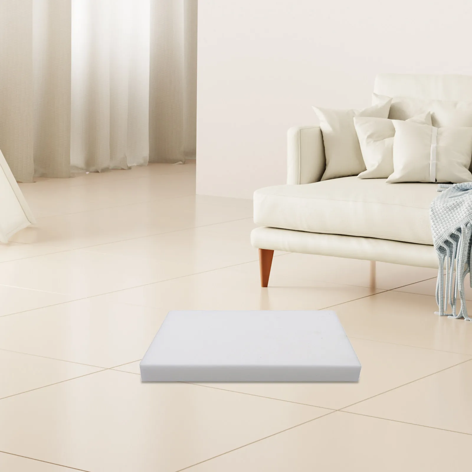 Cut to Size High Density Foam Cushion Upholstery 1.2x19.7x19.7 Square Sofa Cushion Replacement Bench Chair Seat Pad