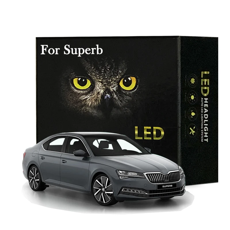 

Led Interior Light Kit For Skoda Superb 1 2 3 MK1 MK2 MK3 Sedan Estate 2001-2018 LED Bulbs Canbus(Only fit original halogen)