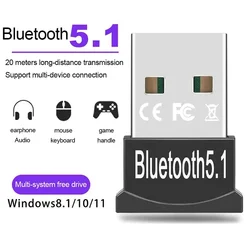 Bluetooth 5.1ミニドングルアダプター,USB,ワイヤレス送信機,PC,ラップトップ,マウス,キーボード,タブレット,電話,プリンター,ゲーム,スピーカー,受信機