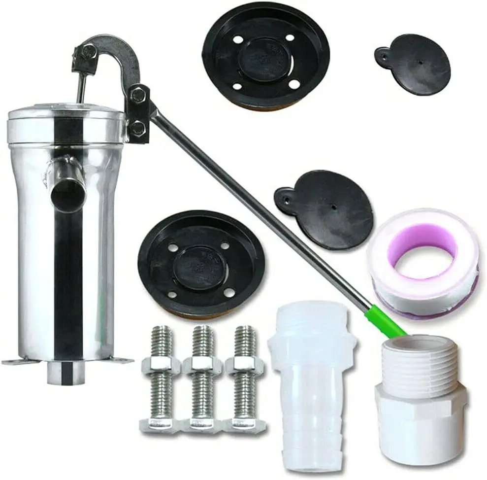 

Ручной насос с 10 кожаными чашами Ручной насос для глубокой воды Ручной насос для перекачки воды для наружного пруда Комплект украшения сада