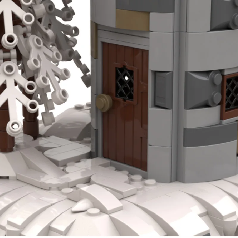 1539 ELEMENTÓW MOC Średniowieczna Fortel Model Budowlany Wykwintna Śnieżna Wieża Architektoniczna Klocki DIY Zabawki do Składania dla Dzieci Prezenty