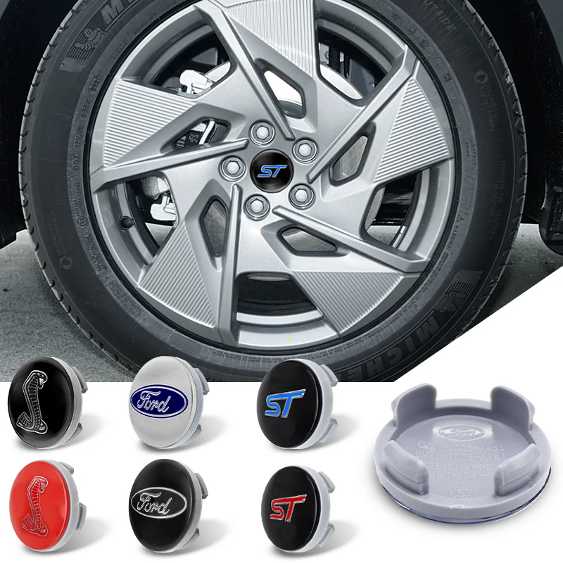Cubierta de tapa con emblema de Metal para cubo central de rueda de coche, 54mm, 4 Uds., para Ford Focus 2 Mk3 F150 Mondeo c-max Fusion Ranger Escort Explorer Kuga