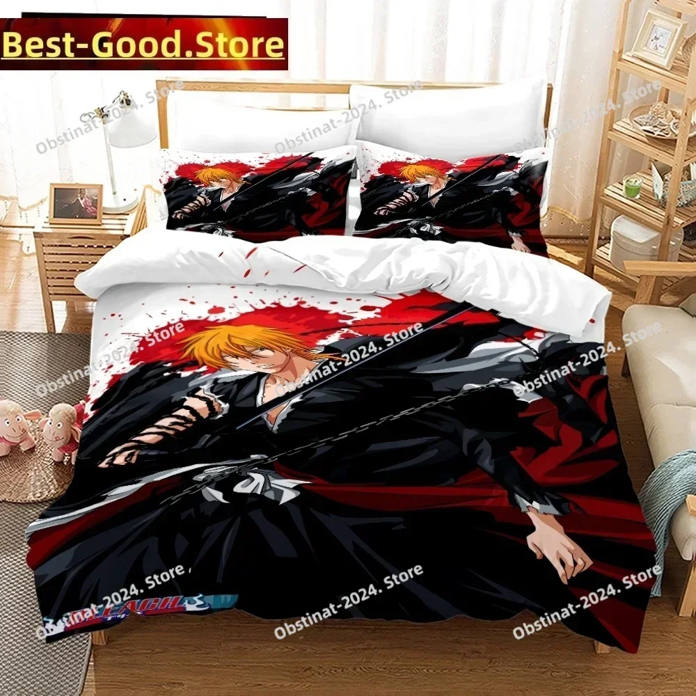NEW Bleach Academia Anime Duvet Cover Set with Pillow Covers Polyester Teens Kids Bedding Set Full Queen King Size Bed Linen