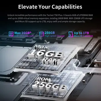 台電 T50 Plus 平板電腦,11 吋 IPS 螢幕/6GB 運行內存/256GB 機身存儲/紫光展銳 T620 八核處理器/1920*1200 全高清分辨率/Android 14 系統/8000mAh 電池/1300 萬像素雙像素攝像頭 + 800 萬像素攝像頭 6 最佳銷售 泰克拉斯特T50 - №3