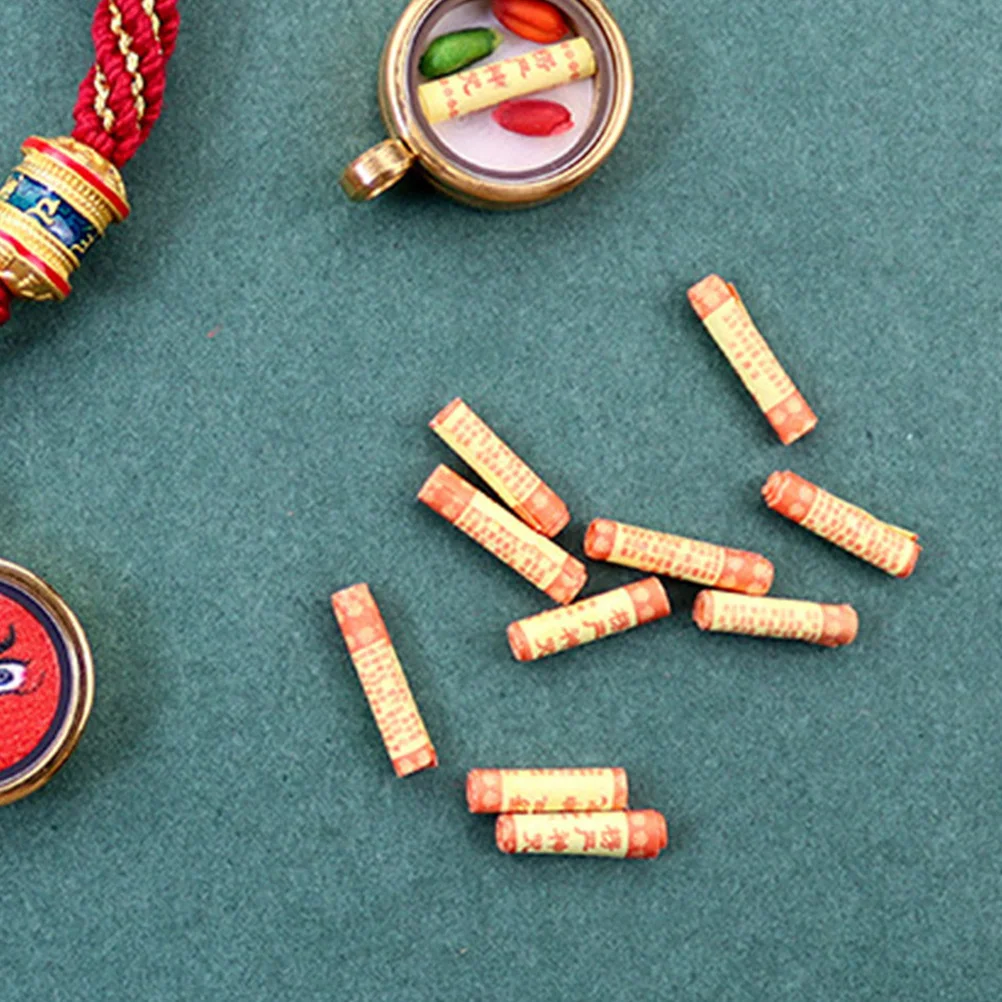 Remplisseur d'amulette minuscule pour bijoux, Mini ornement d'écriture religieuse, breloque de protection avec signification culturelle profonde, 12 pièces